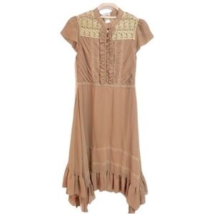 Moon collection ruffle dress with lace accents